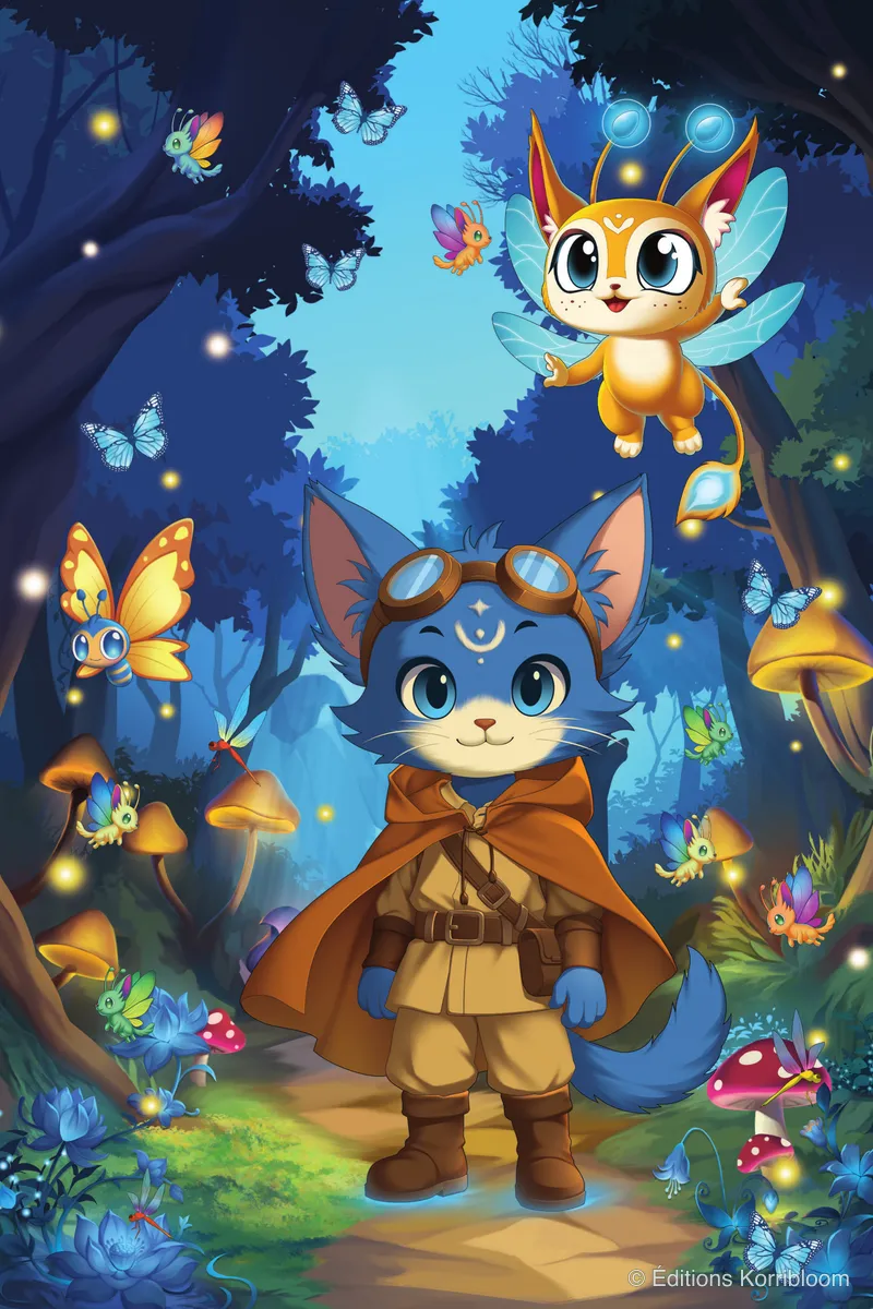 Illustration : Miyo et Zouli dans la forêt enchantée